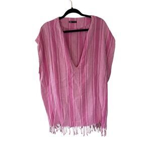 Zara Kaftan coverup fringe cotton M-L blogger favorite